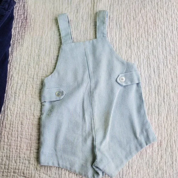Vintage 70s 80s Baby Boy Lot Set of 5 TShirt Overalls Jumpsuit Blue 6/9 Months - Picture 9 of 16